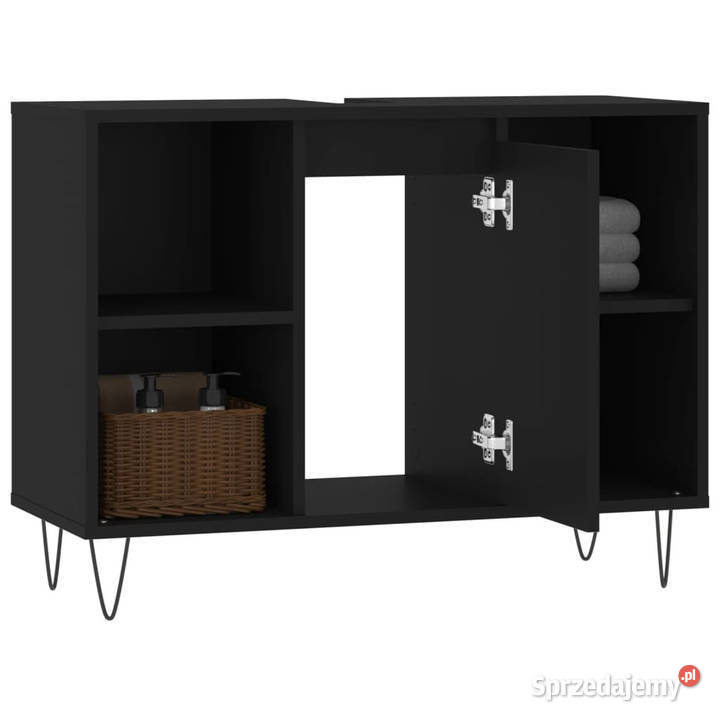 Szafka łazienkowa czarna 80x33x60 materiał Warszawa