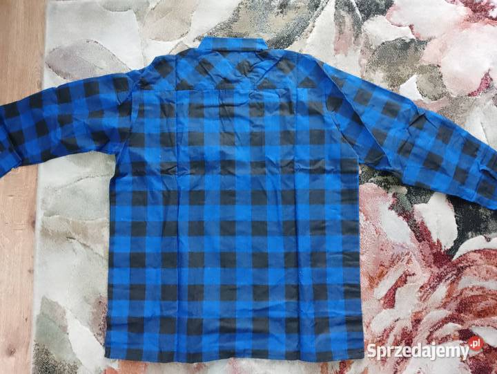 Niebieska koszula flanelowa w kratę Wrocław sprzedam