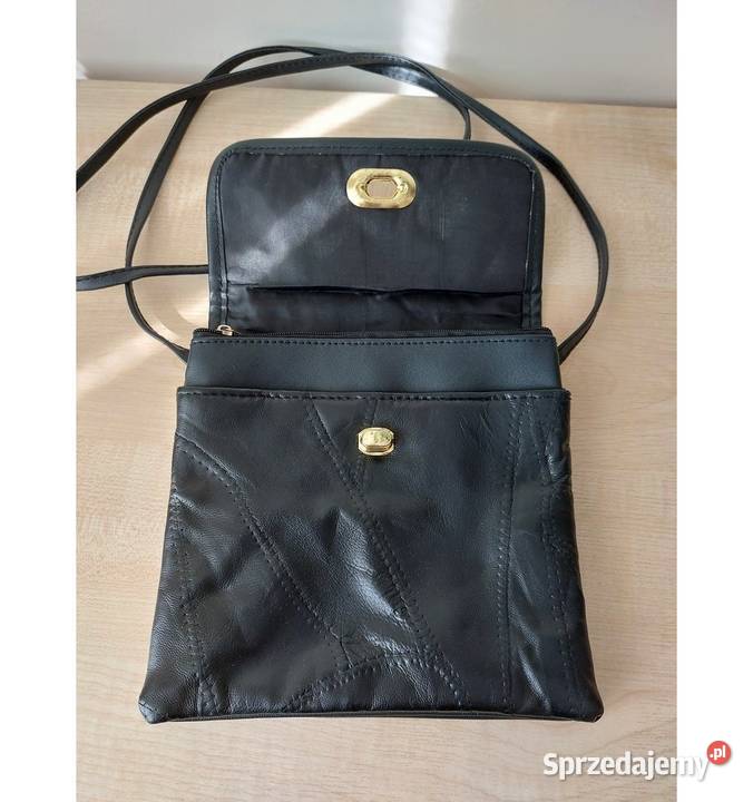 Torebka czarna kopertówka listonoszka na pasek Warszawa