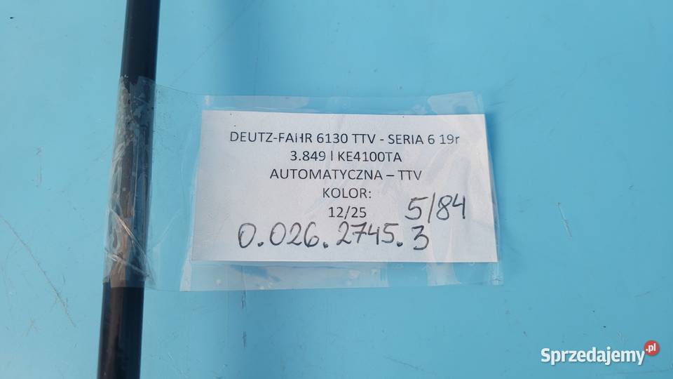 DEUTZFAHR 6130 TTV PRZEWÓD RURA HYDRAULICZNA Hydraulika Kolno