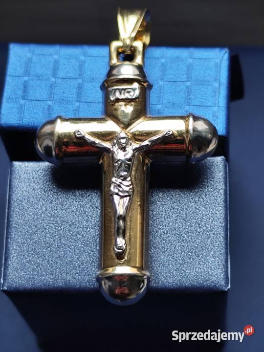 Piękny złoty krzyż świętokrzyskie Skarżysko-Kamienna