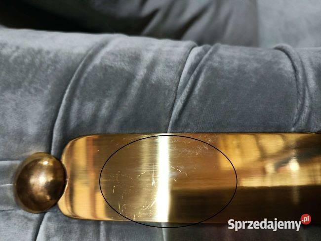 Nowoczesna sofa szara 3 osobowa srebrna kanapa 210cm Warszawa