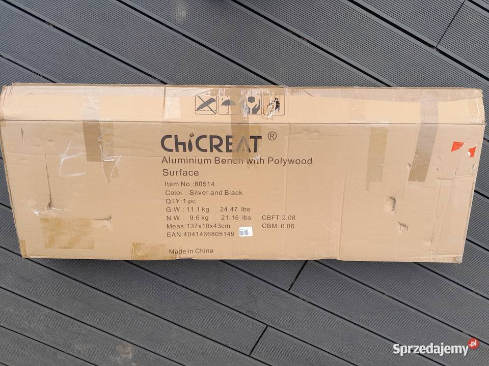 Aluminiowa ławka ogrodowa Chicreat 127 x 40 nowa Dąbrowa Górnicza