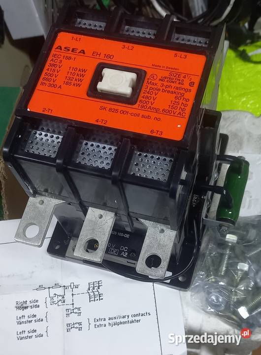 Stycznik ASEA EH160 3 fazy 190A 600V AC cewka Kraków