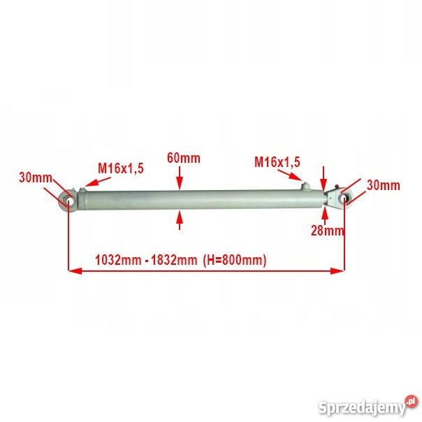 Siłownik Hydrauliczny Cylinder Tłok TUR SKOK 800 Solec Kujawski