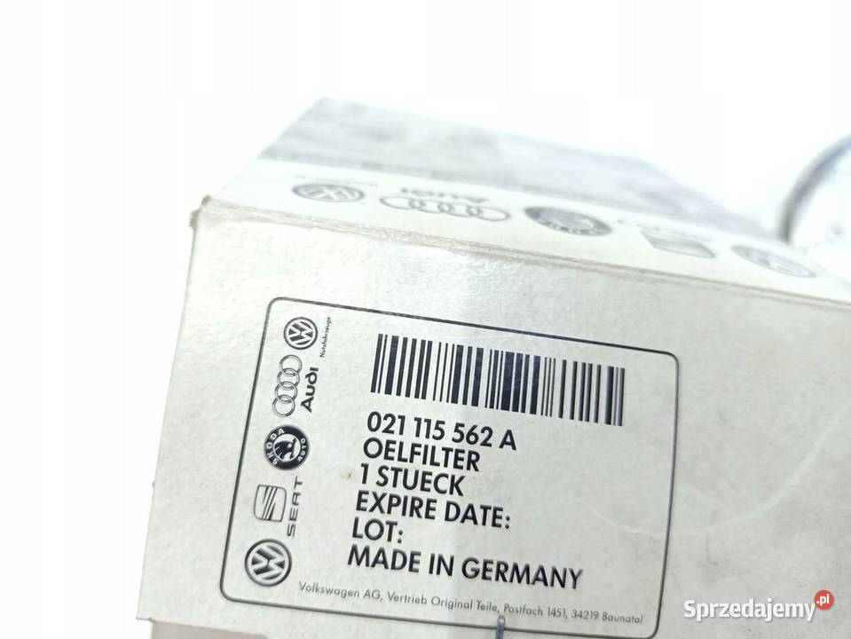 ORYGINALNY FILTR OLEJU VAG 021115562A VW AUDI osobowe