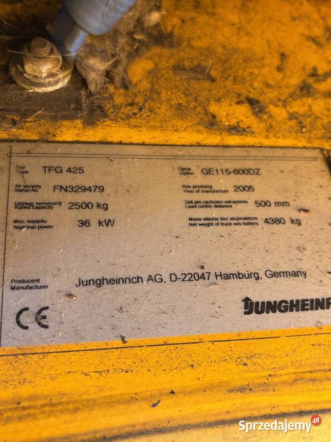 Wózek widłowy Jungheinrich TFG 425 triplex wolny Czechowice-Dziedzice sprzedam