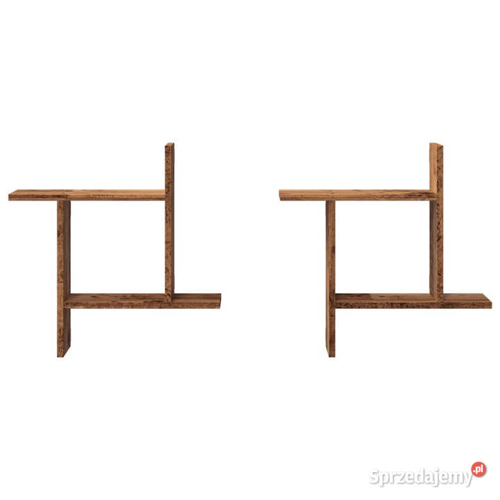Półki ścienne 2 stare drewno 50x12x50 WM853261