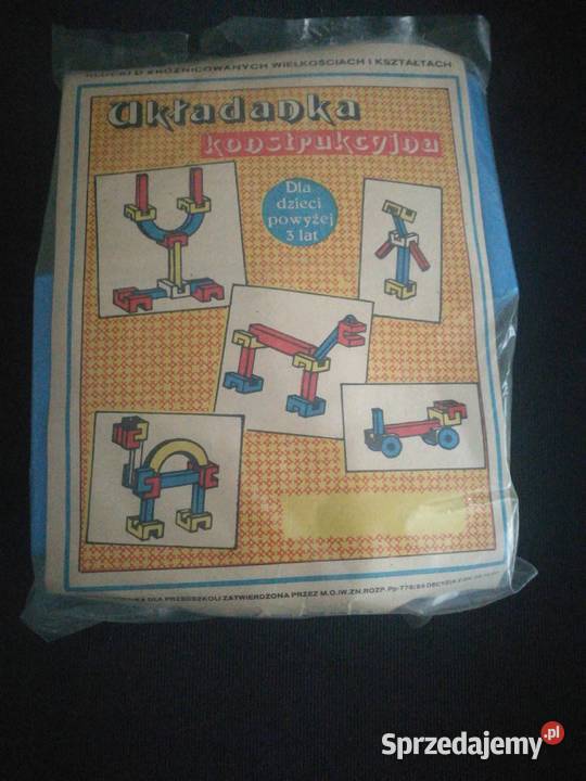 Klocki konstrukcyjne plastykowe zabawki z prl