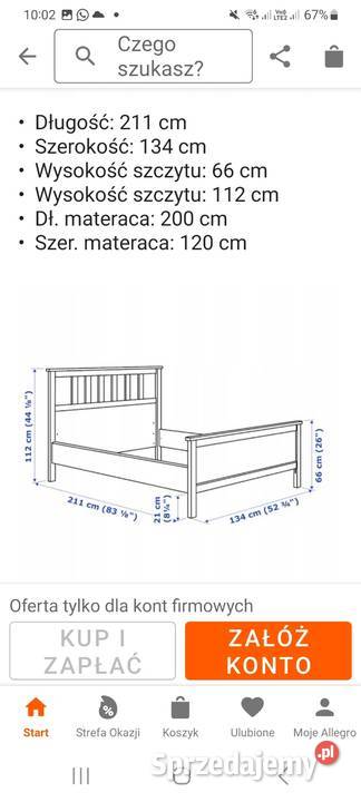 Łóżko Ikea Hemnes 120200 w komplecie z materacem