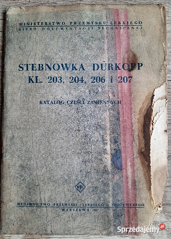 Katalog części zamiennych stebnówka Durkopp KL.203,204,206