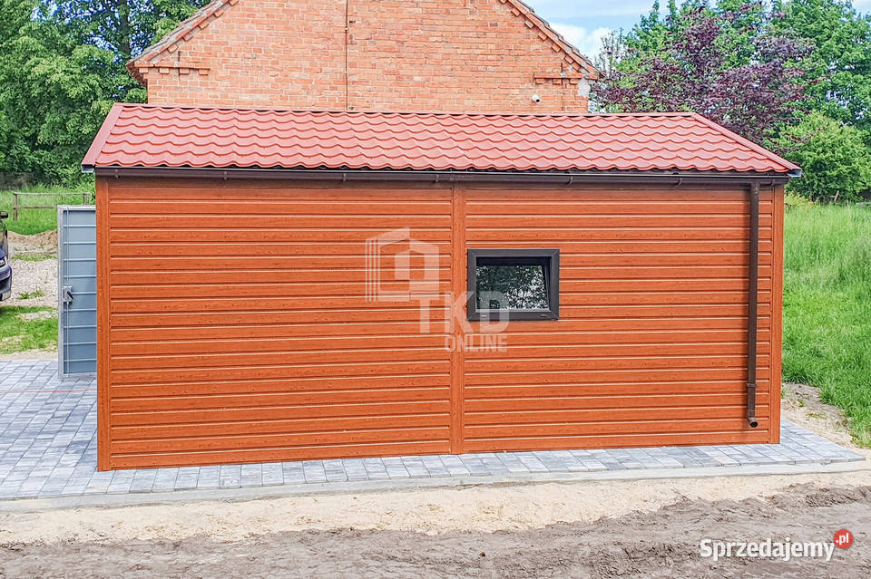 Garaż Blaszany 45x6m Brama Uchylna Drzwi Okno Poznań