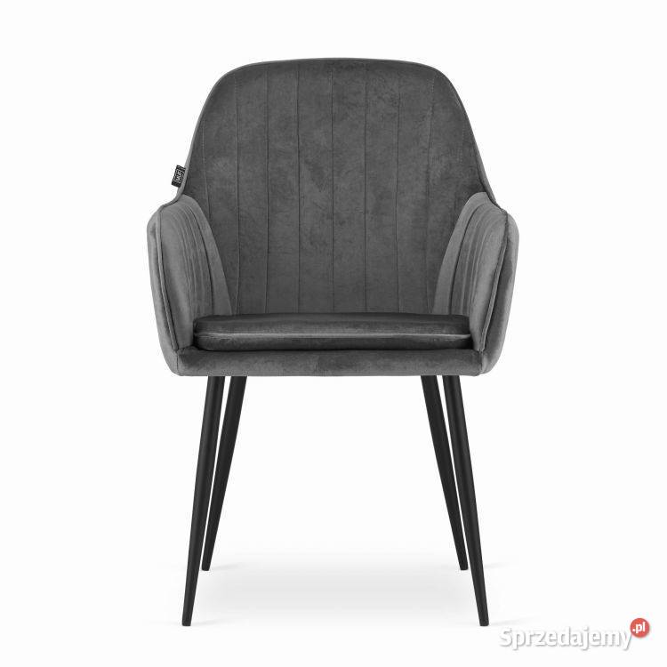 Krzesło LUGO aksamit ciemny szary nogi czarne x podlaskie Bielsk Podlaski