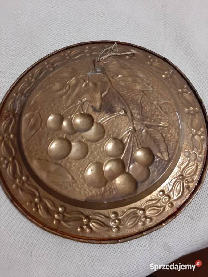 Talerz odlew miedziany ozdobny z motywem kujawsko-pomorskie Inowrocław