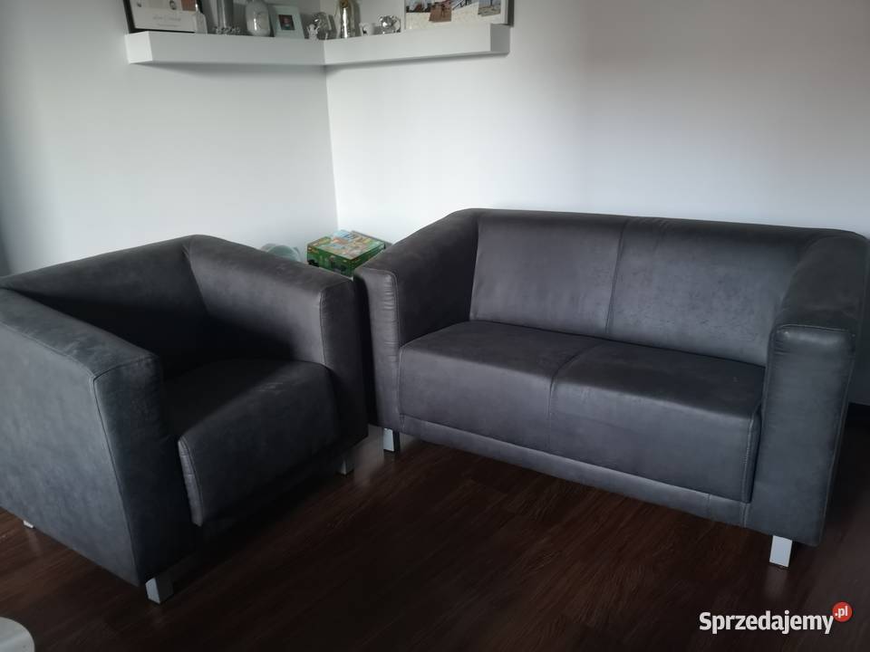 Sofa dwójka (nierozkładana) z fotelem