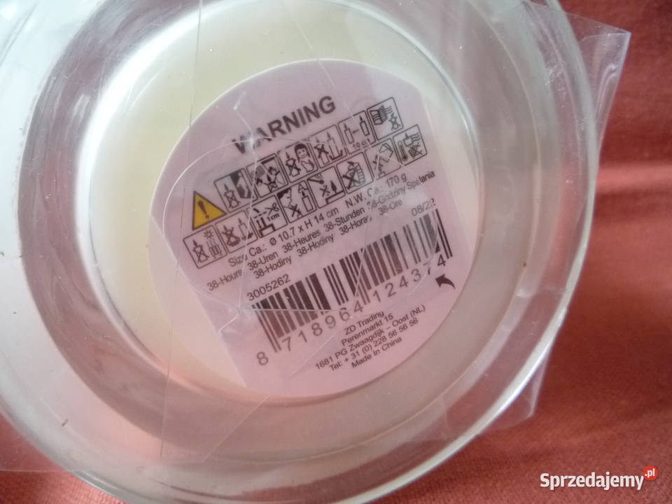 Duża Biała Świeca zapachowa w kloszu 170g Wild biały