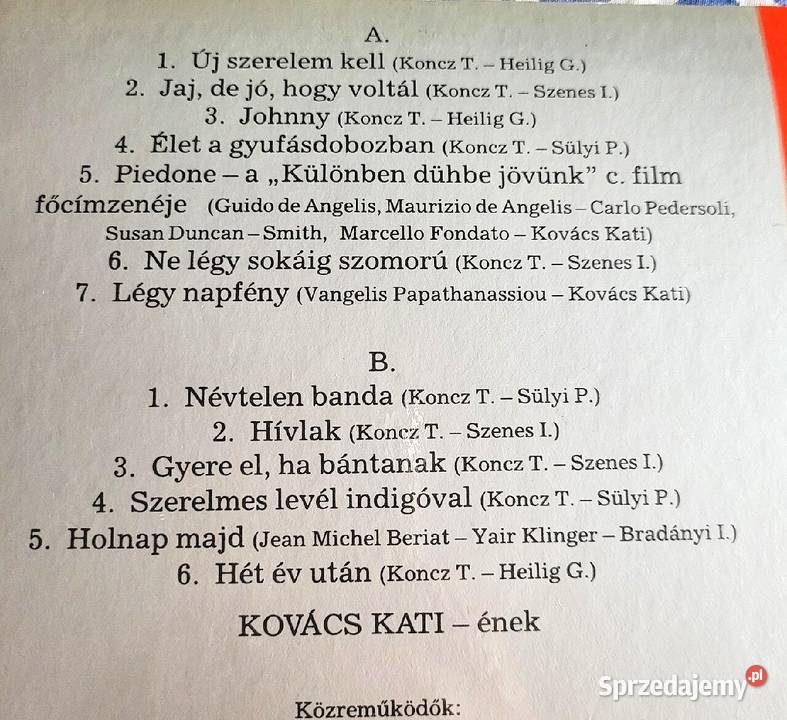 Kovcs Kati Szerelmes Levl Indigóval 1982 stan Płyty i kasety Chełmno sprzedam