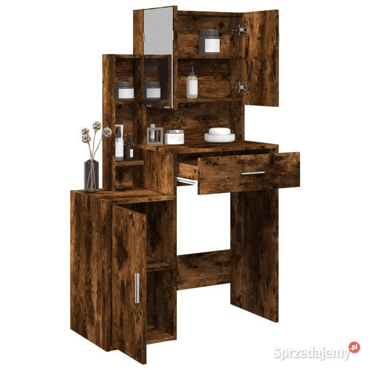 Toaletka z szafką opalany dąb 80x35x132 WM848238