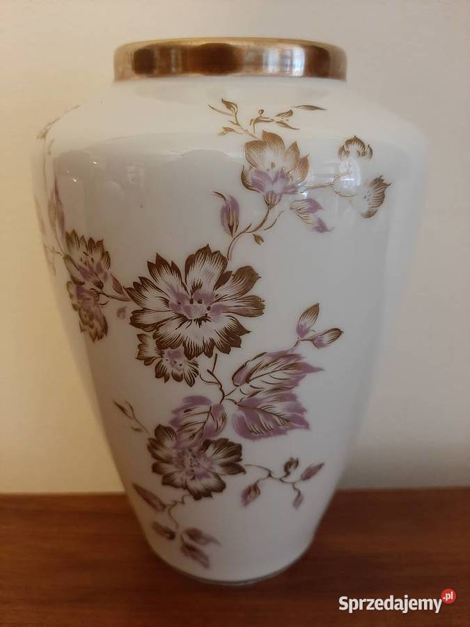 Piękny porcelanowy wazon sygnowany niemiecki Inowrocław