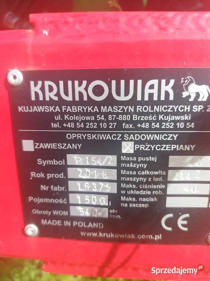 Opryskiwacz Krukowiak sadowniczy Siedlce