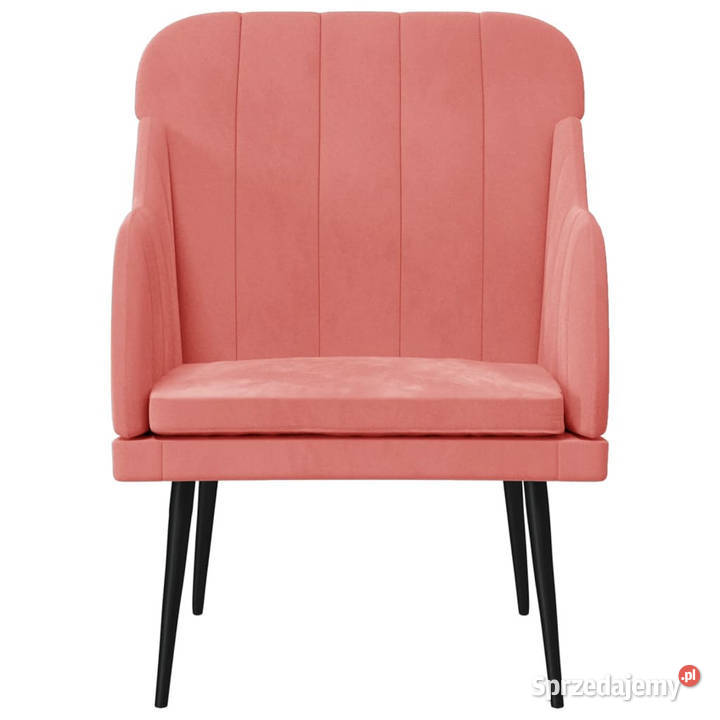 Fotel różowy 63x76x80 obity aksamitem WM351457 Fotele Warszawa