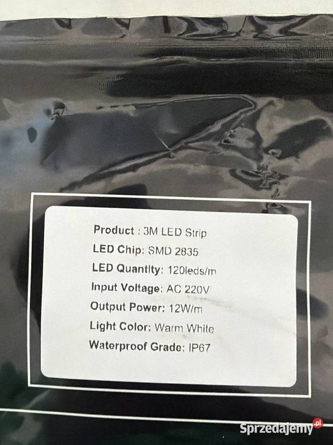 Taśma LED 3m 220V SMD 2835 120 LEDm Ciepła Biała dolnośląskie Głuchów Górny