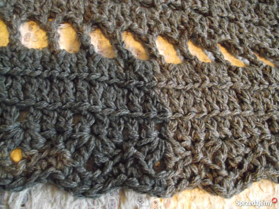 OWALNY POPIELATO SZARY WEŁNIANY DYWANIK Piła