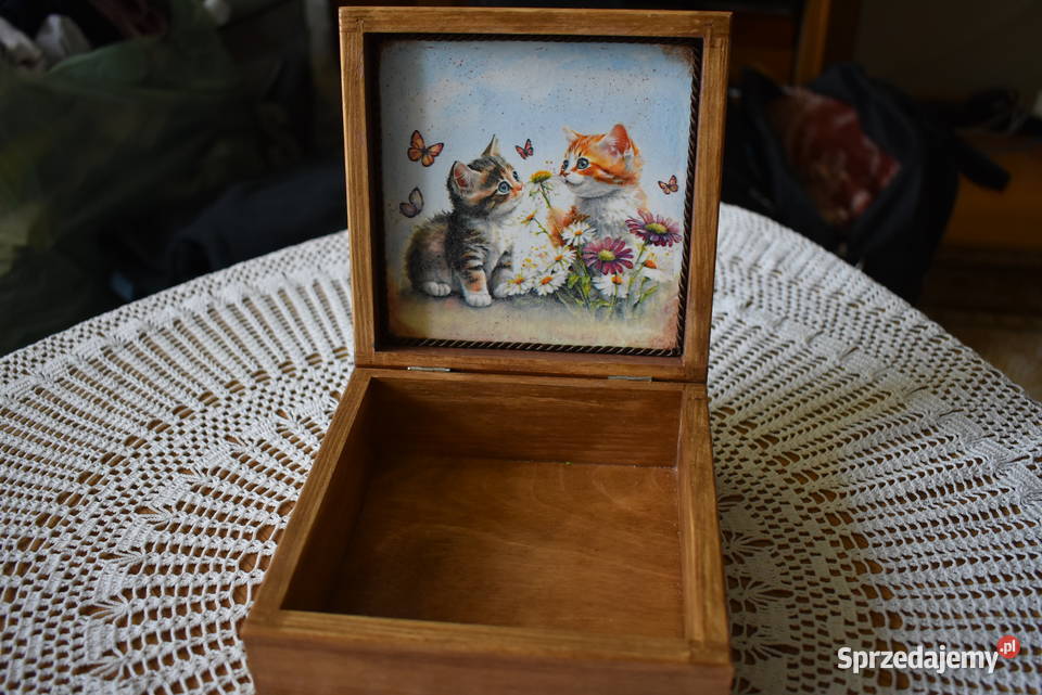 Szkatułka pudełko rekodzieło decoupage