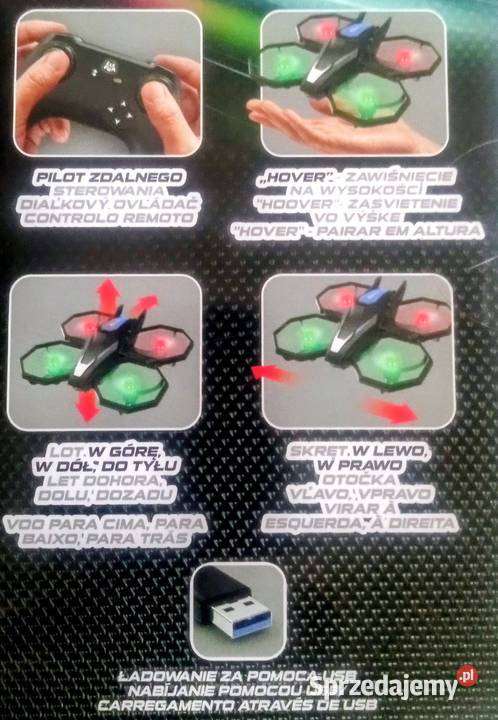 Dron światła LED Elefun akrobacje stabilizacja warmińsko-mazurskie Giżycko sprzedam