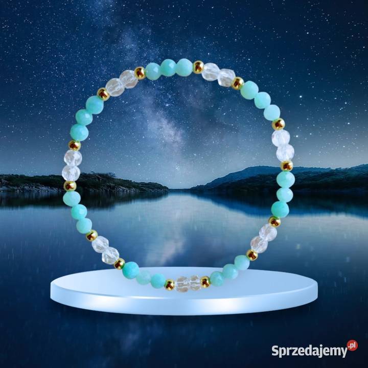 Bransoletka Amazonit i Kryształ górski Bransoletki Zgierz