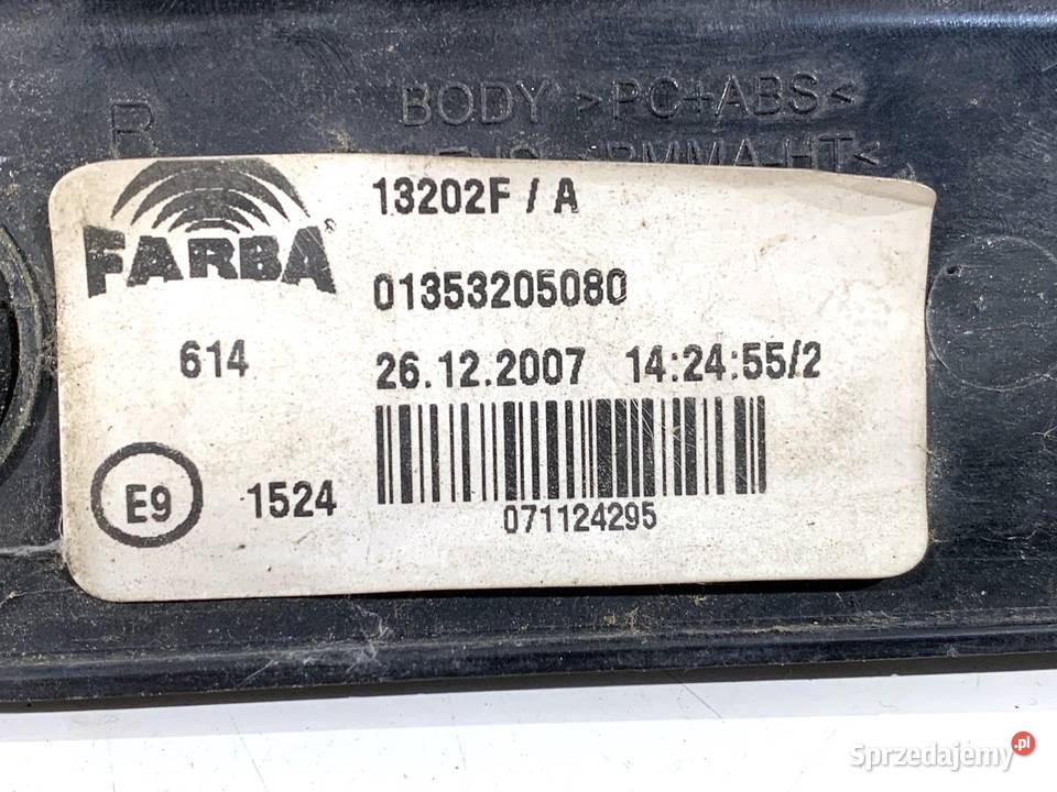 LAMPA PRAWY TYŁ CITROEN NEMO Minivan ŚWIATŁO osobowe