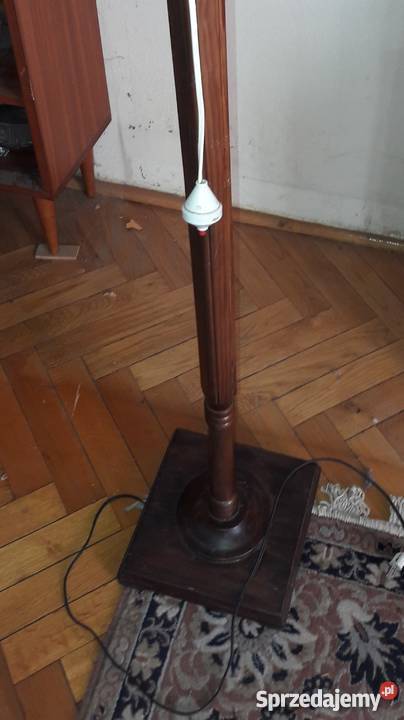 Drewniana lampa podłogowa stojąca Warszawa sprzedam