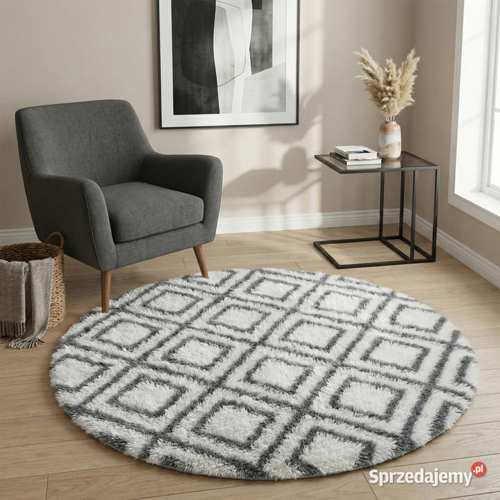 Dywan okrągły do salonu shaggy DECOR Opole
