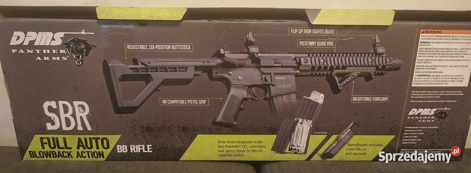 Karabinek AR15 na CO2 kulki BB 45 mm Gdańsk