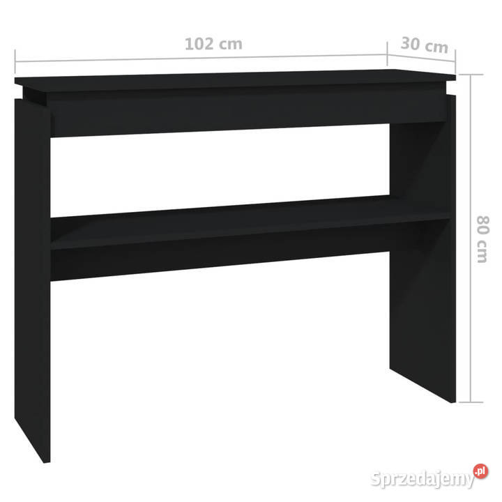 Stolik konsolowy czarny 102x30x80 materiał Warszawa