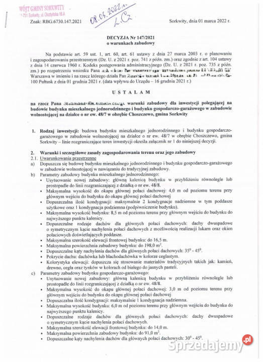 Działki z warunkami zabudowy jeziorem Jełmuń 80zł/m2 Choszczewo