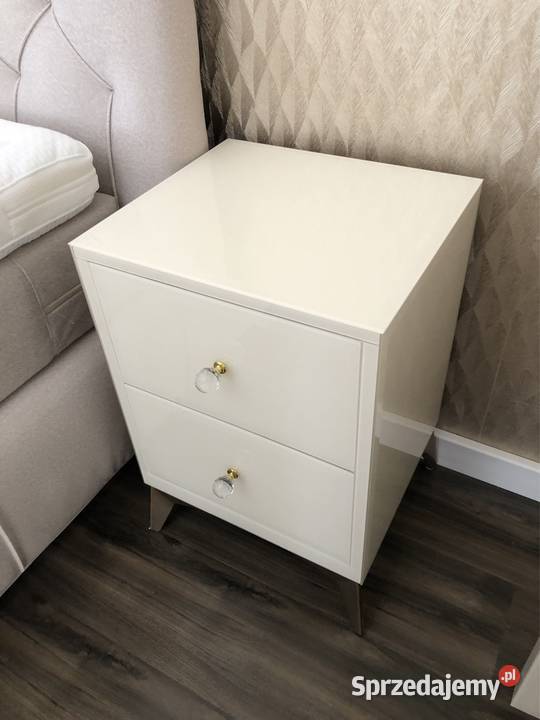 Stolik nocny kremowy glamour 41cm