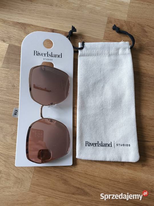 Okulary przeciwsłoneczne River Island złote Dla kobiet wielkopolskie Poznań sprzedam
