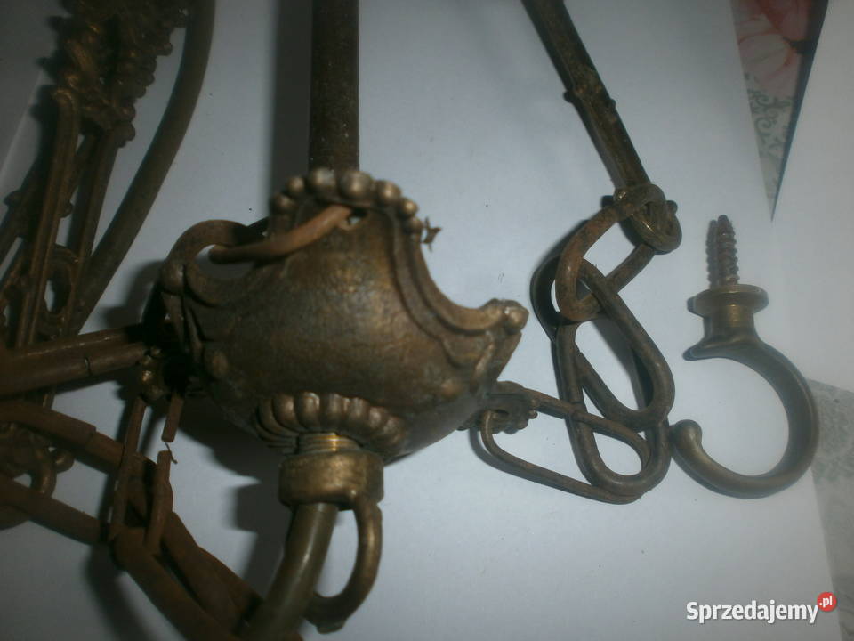 żyrandol mosiężny porcelana Zielona Góra