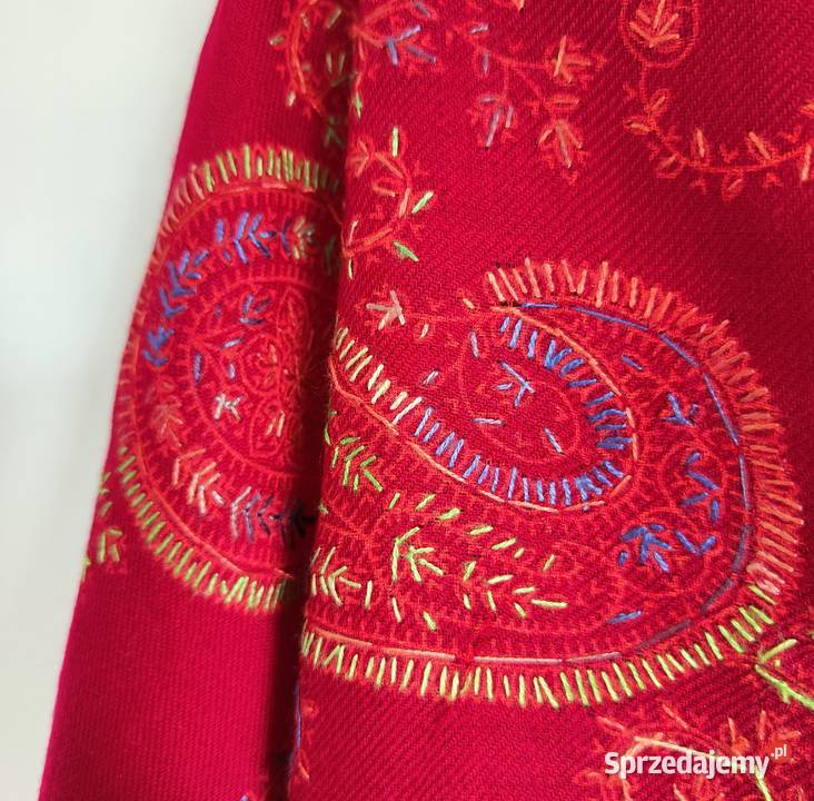 Duży szal orientalny indyjski haftowany haft