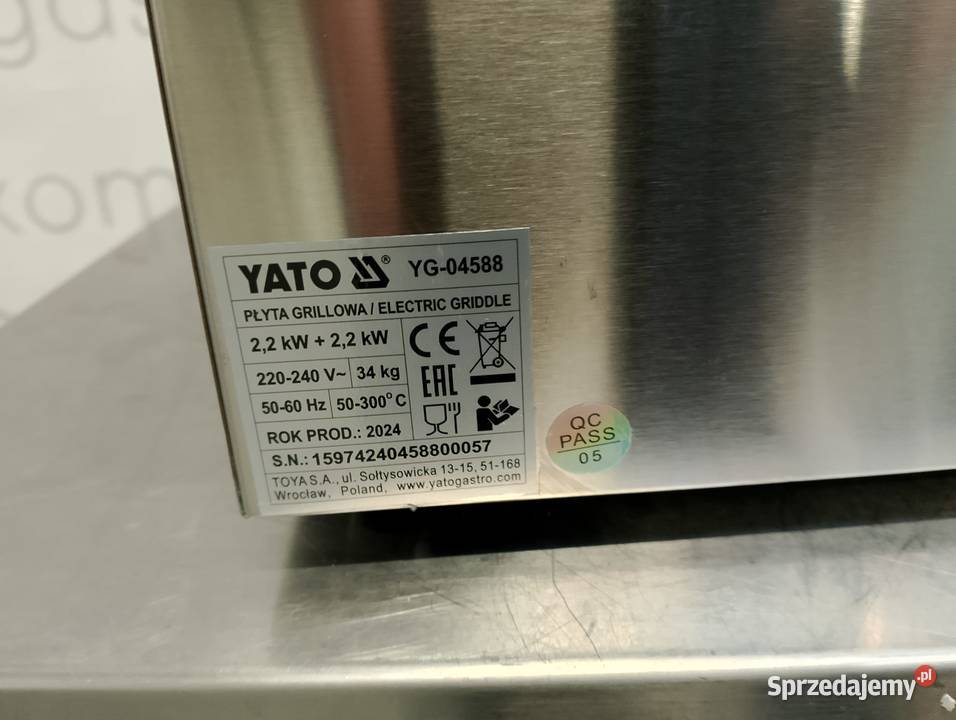 YG04588 PŁYTA GRILLOWA GŁADKA 2x22kW 73 Wrocław sprzedam
