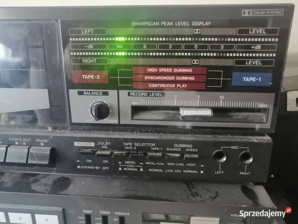 magnetofon dwukasetowy deck stereo SHARP typ Legnica