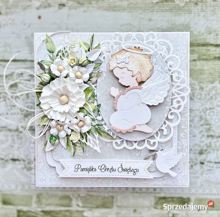 Personalizowana kartka na chrzest ręcznie podkarpackie Mielec