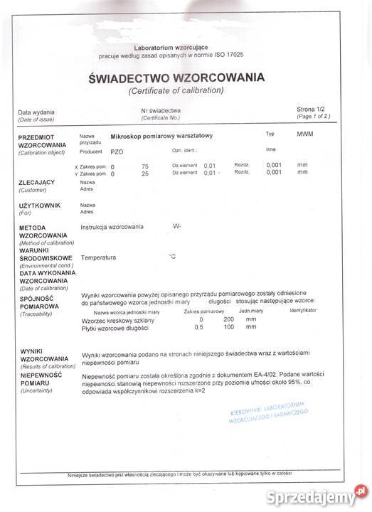 Mikroskop warsztatowy PZOMWD śląskie Świętochłowice sprzedam