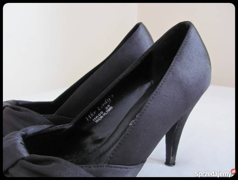 Czarne czółenka rozmiar 39 wkładka skórzana 25 Płock