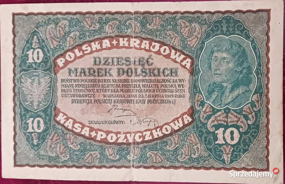 10 Marek Polskich 23 VIII 1919 rII seria DW wielkopolskie Konin
