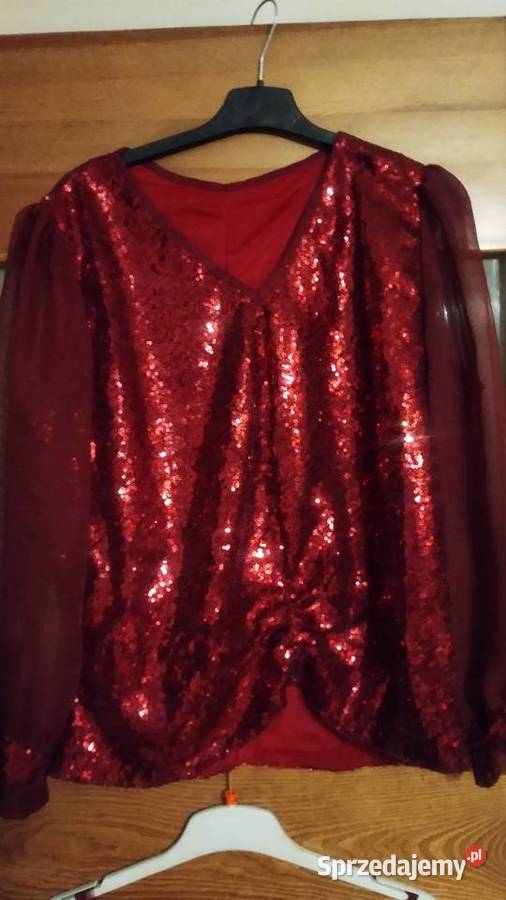 Bordowa Sukienka cekinowa Odzież damska Kolbuszowa