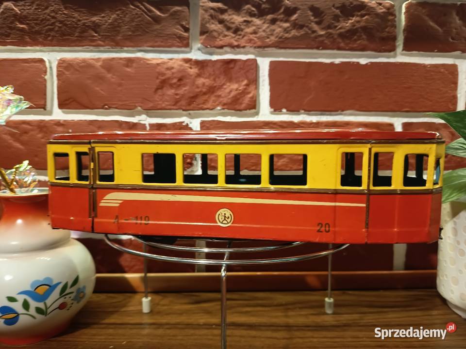 Zabawka VINTAGE PRL Metalowy Wagonik Tramwaj Bydgoszcz