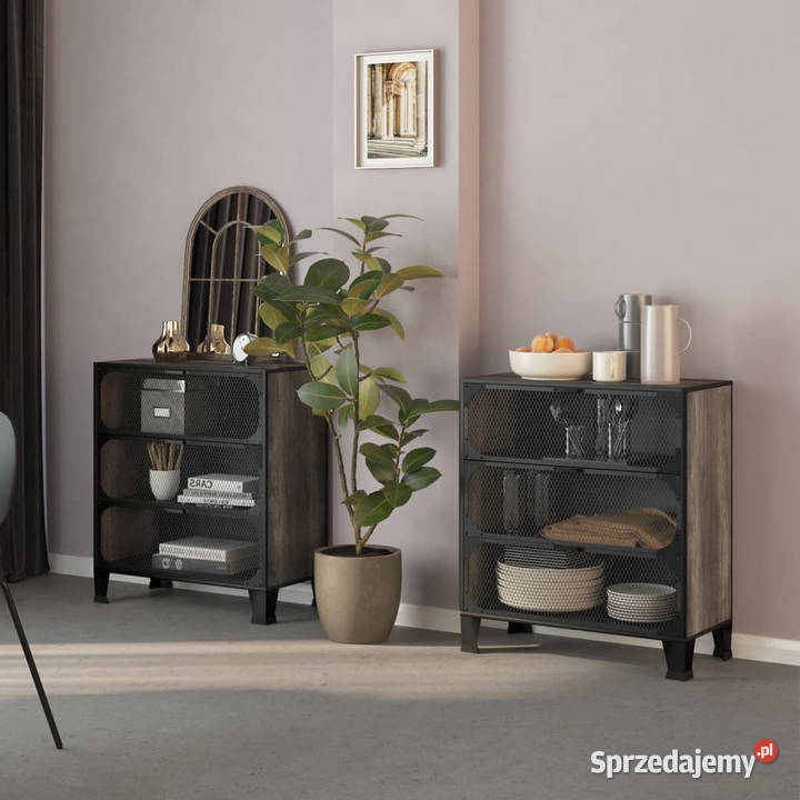 Szafki 2 szare 72x36x82 metal i MDF WM3095972 Warszawa