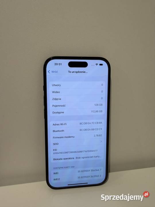 Apple iPhone 15 128GB Czarny Apple / iPhone Kalisz